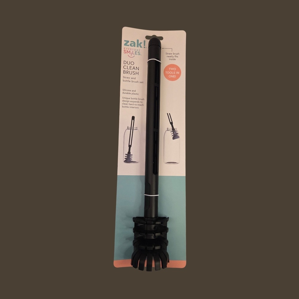 NEW -‎ ZAK! Duo Clean Brush Set STRAW & TUMBLER Tool